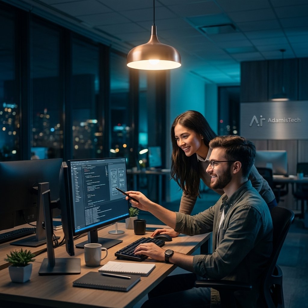 Team collaboration | Contact AdamIS Tech AdamIS Tech team collaboration on digital projects